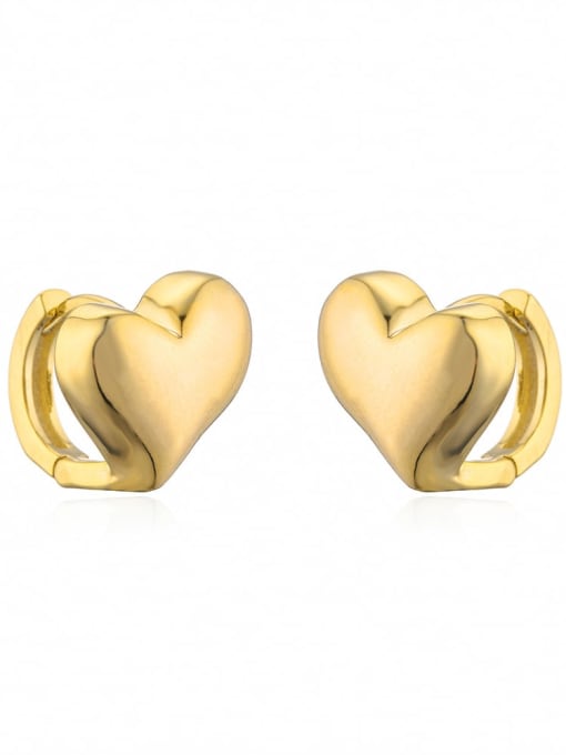 41533 Brass Heart Trend Huggie Earring