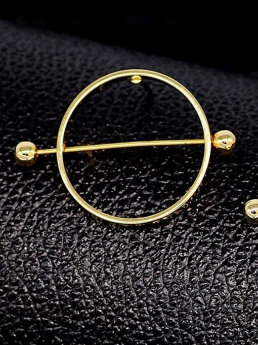 gold Copper Round Minimalist Hoop Trend Korean Fashion Earring