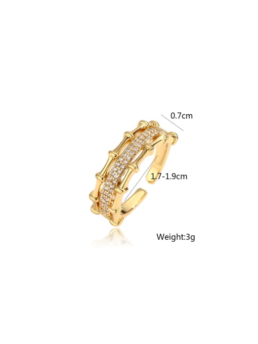 AOG Brass Cubic Zirconia Geometric Trend Band Ring 3