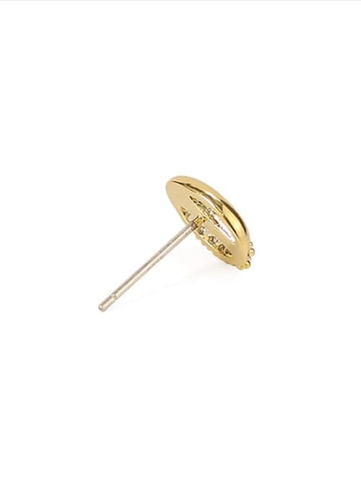 ACCA Brass Cubic Zirconia Geometric Vintage Stud Earring 3