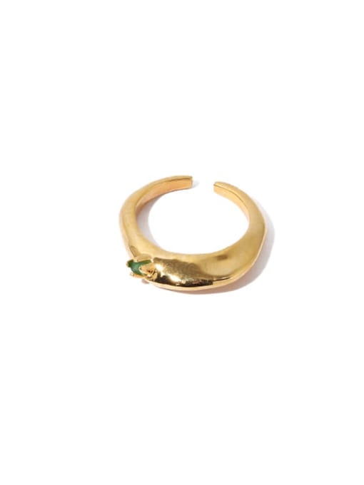 golden Brass Geometric Minimalist Band Ring