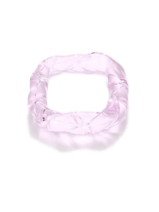 Pink square ring Hand  Glass Multi Color Twist Square Minimalist Band Ring