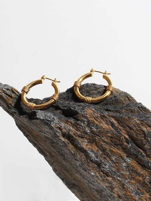 TINGS Brass Geometric Vintage Huggie Earring 0
