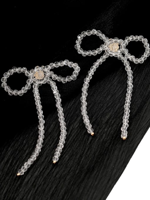 Earrings Brass Imitation Crystal Bowknot Bohemia Drop Trend Korean Fashion Earring
