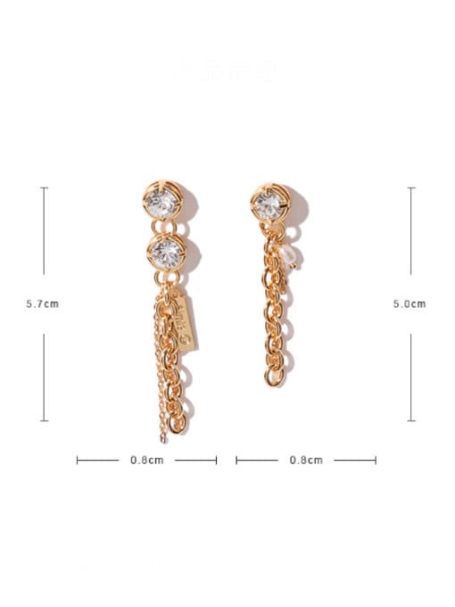 ACCA Brass Cubic Zirconia Tassel Vintage Drop Earring 3