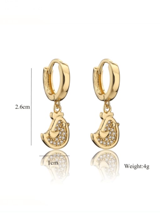 AOG Brass Cubic Zirconia Irregular Cute Huggie Earring 2