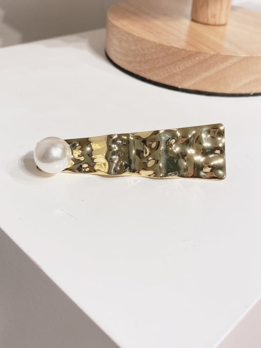 Simple pearl hairpin Brass Imitation Pearl Trend Bowknot Hair Pin