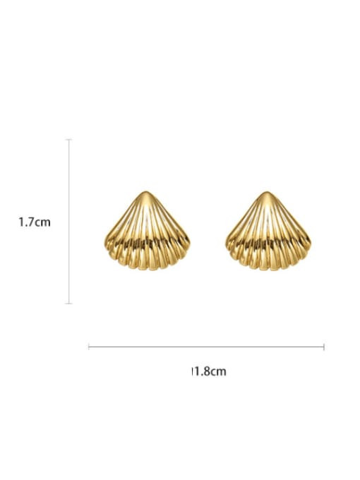Five Color Brass Geometric Minimalist Stud Earring 2