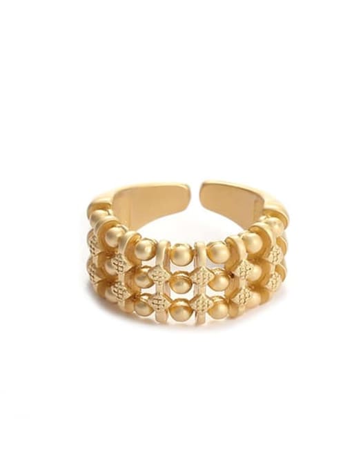 Hollow ring Brass Bead Hollow Geometric Vintage Band Ring