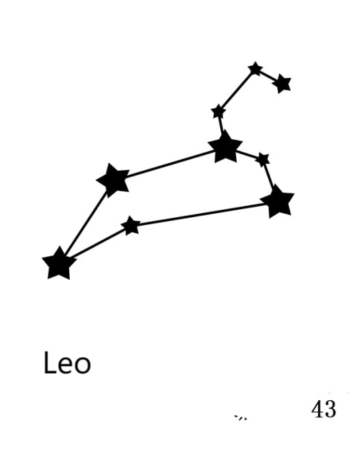 43 Leo Stainless steel Constellation Minimalist Geometric  Pendant Necklace