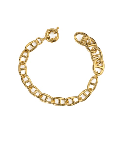 ACCA Brass Hollow Geometric Chain Vintage Link Bracelet 0
