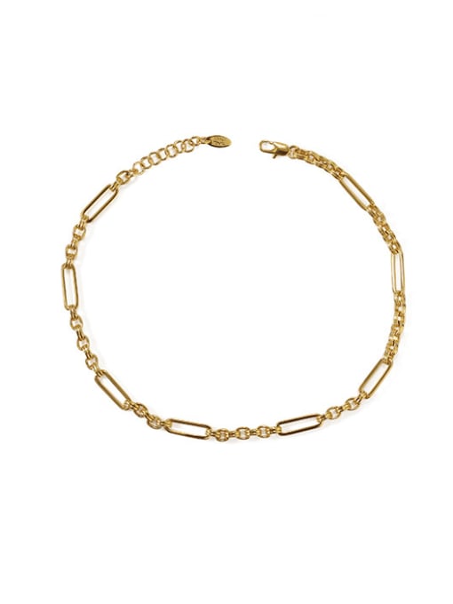 ACCA Brass Hollow Geometric  Chain Vintage Necklace