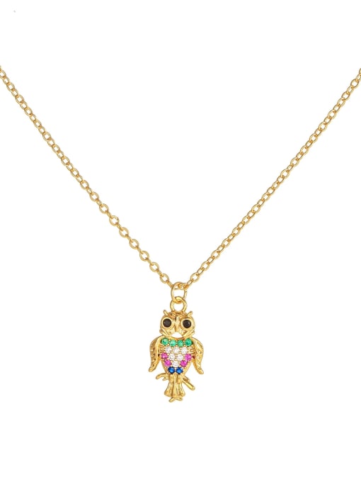 66 gold Brass Cubic Zirconia Eagle Cute Necklace