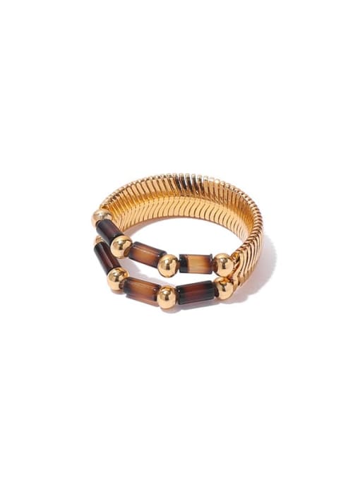 TINGS Brass Geometric Vintage Stackable Ring 0