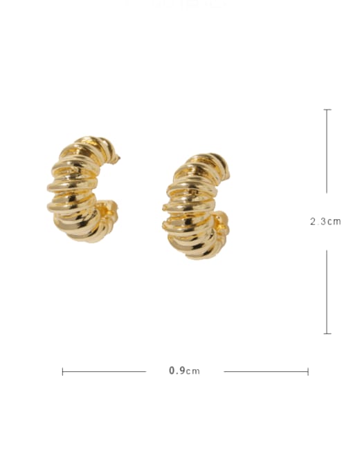 ACCA Brass Twist  Geometric Vintage Stud Earring 2