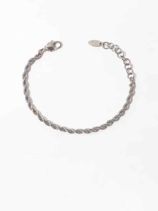 Platinum Brass Irregular Vintage Twist Chain  Woven Bracelet