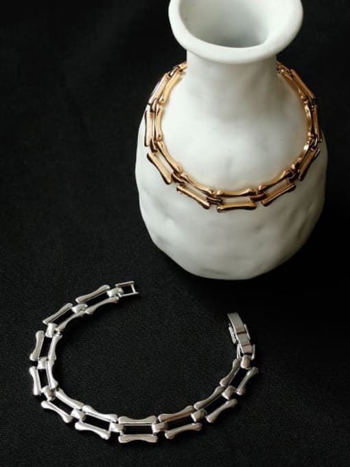 ACCA Brass Hollow Geometric Chain Vintage Link Bracelet