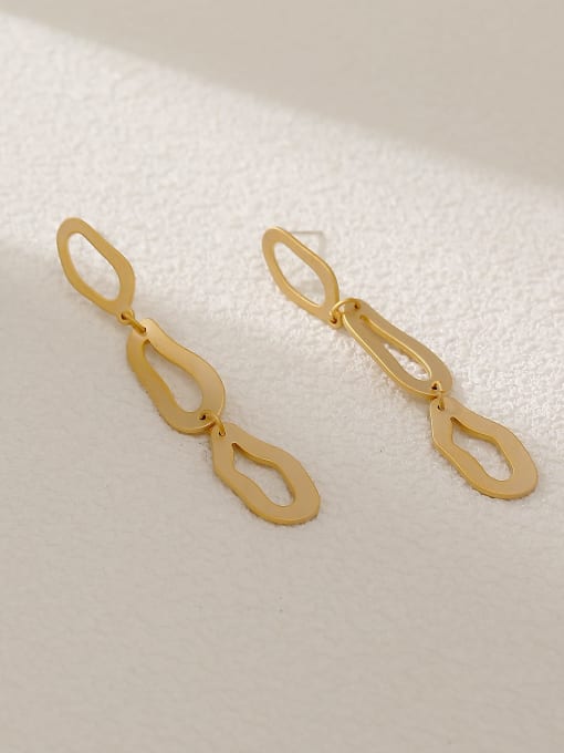 Dumb gold Brass Geometric Minimalist Drop Earring