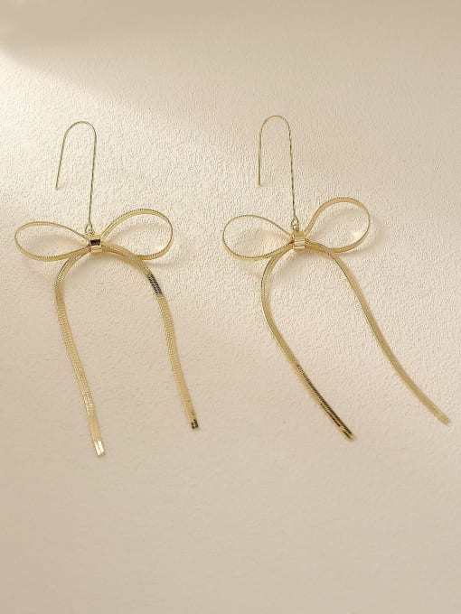 HYACINTH Brass Butterfly Tassel Minimalist Threader Trend Korean Fashion Earring 0