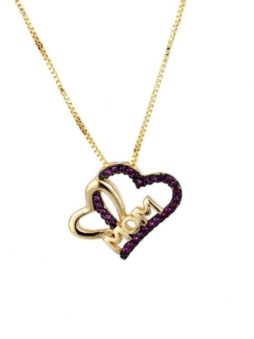 renchi Brass Cubic Zirconia Heart Minimalist Necklace 1