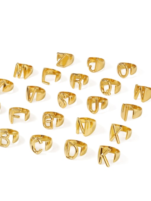 ACCA Brass  26 Letter Vintage Band Ring 4