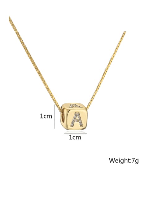 AOG Brass Cubic Zirconia Square Vintage Letter Pendant Necklace 4