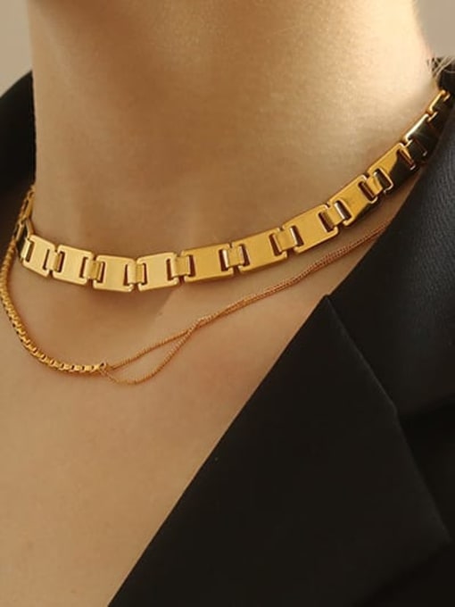 ACCA Brass Geometric Minimalist Choker Necklace 1