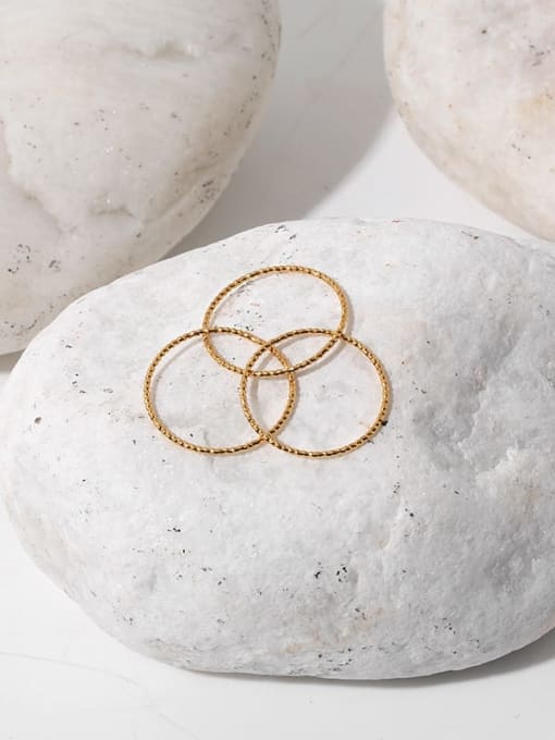 TINGS Brass Line Round Minimalist Stackable Ring
