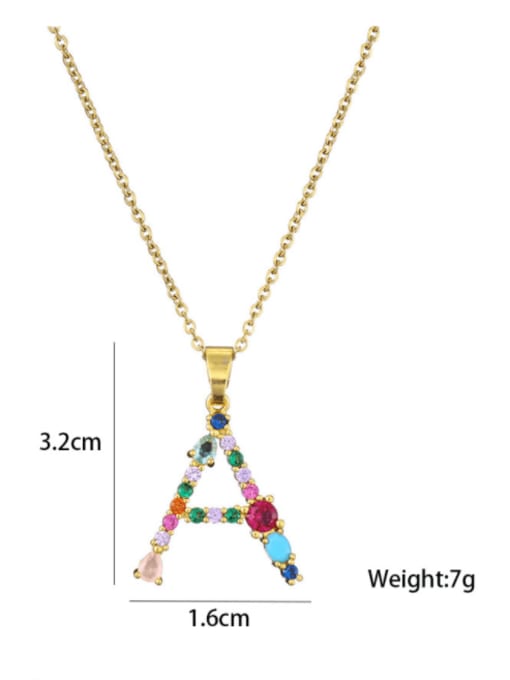 AOG Brass Cubic Zirconia Trend Letter Pendant  Necklace 2