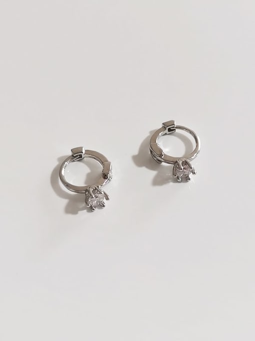 A diamond K Copper Cubic Zirconia Cross Cute Huggie Trend Korean Fashion Earring