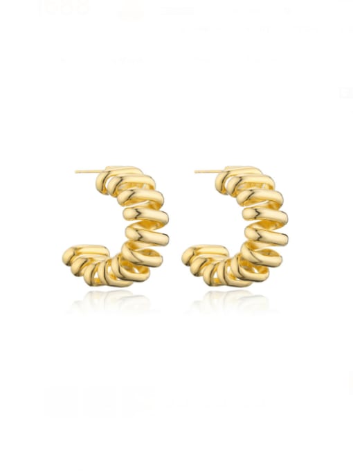 41519 Brass Geometric Minimalist Stud Earring