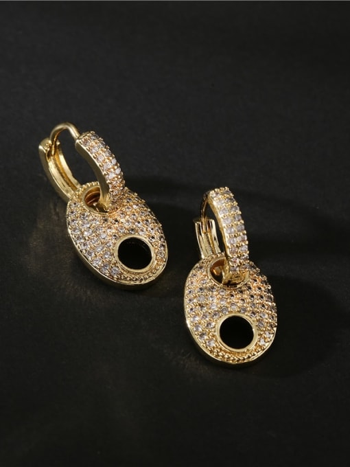 AOG Brass Cubic Zirconia Geometric Vintage Drop Earring 3