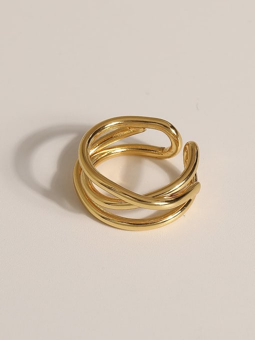 JZ107 Brass Geometric Vintage Band Fashion Ring