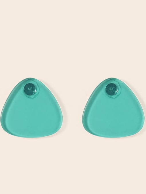 Green Triangle 2.9cm*2.5cm Alloy Acrylic Round Cute Stud Earring