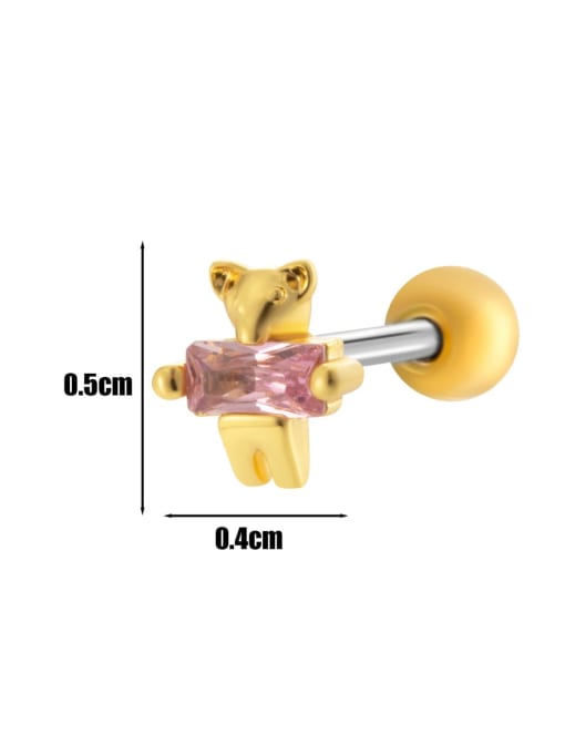 1 # gold--single Brass Cubic Zirconia Bowknot Minimalist Single Earring