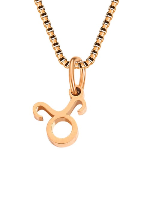 Taurus Rose Gold Stainless steel Constellation Minimalist Necklace