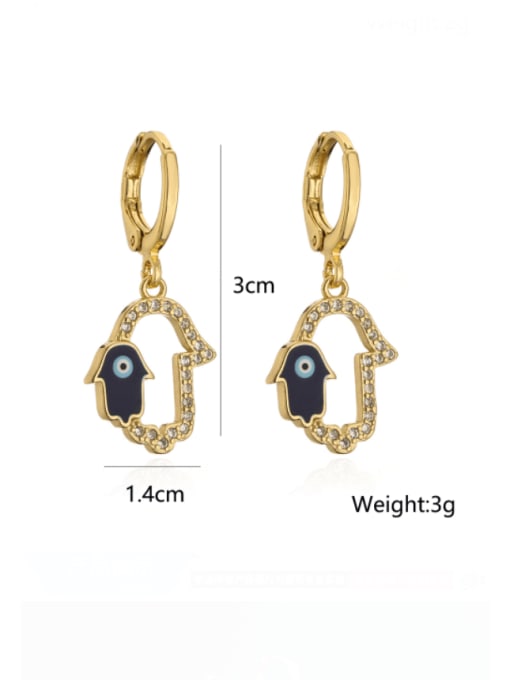 AOG Brass Cubic Zirconia Palm Vintage Earring 4