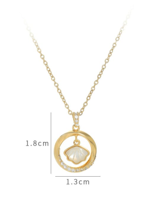 YOUH Brass Shell Geometric Minimalist Necklace 2