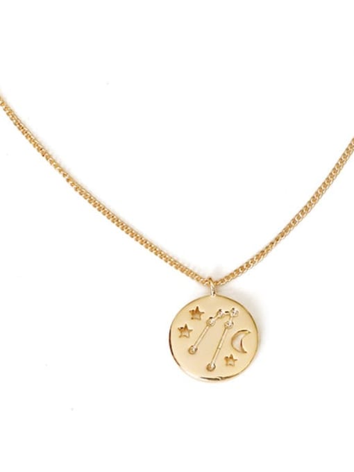 Taurus Brass Minimalist  Twelve constellations Pendant Necklace