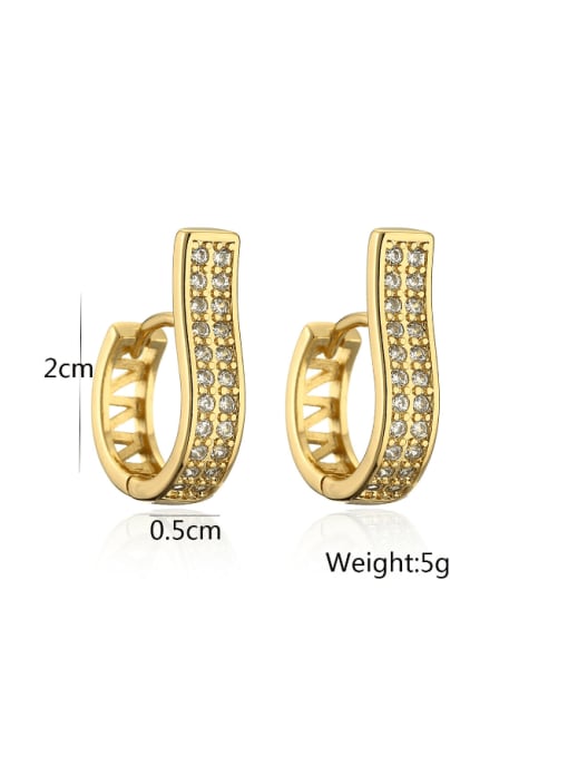 AOG Brass Cubic Zirconia Geometric Minimalist Stud Earring 2