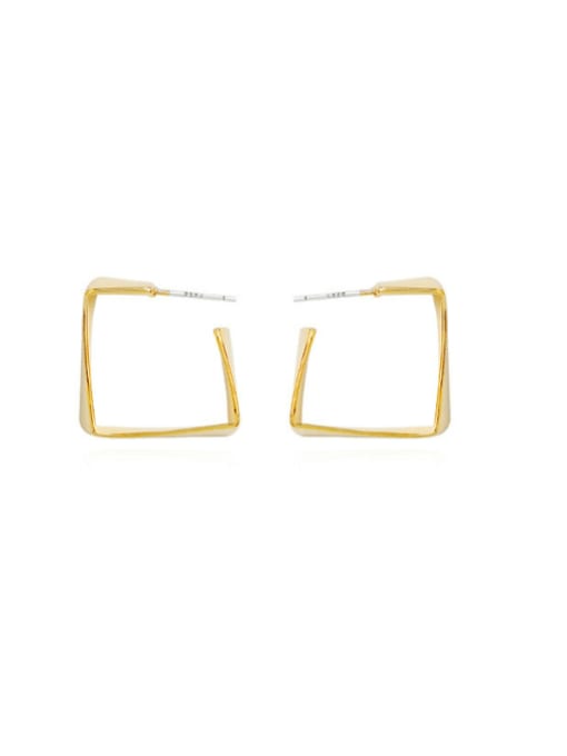 Light Gold Brass Geometric Minimalist Stud Earring