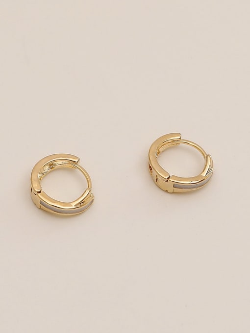 HYACINTH Brass Cubic Zirconia Geometric Minimalist Huggie Trend Korean Fashion Earring 4