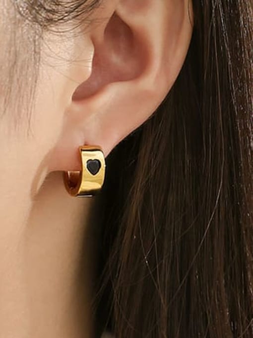 ACCA Brass Cubic Zirconia Geometric Minimalist Stud Earring 1
