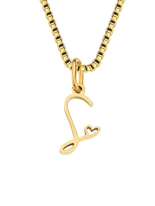 S Gold Stainless steel Letter Minimalist Necklace