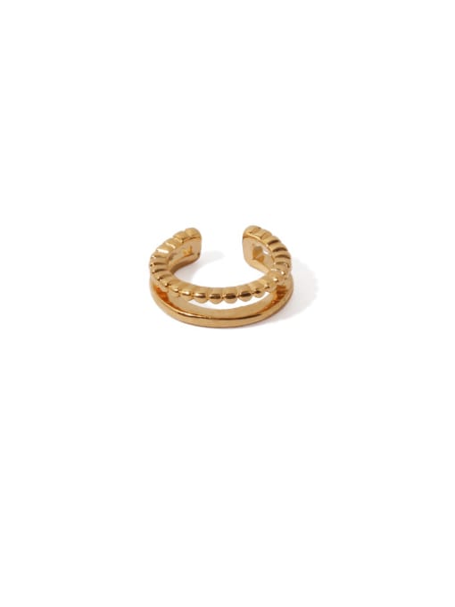 Gold (single) Brass  Hollow Geometric Minimalist Single Earring