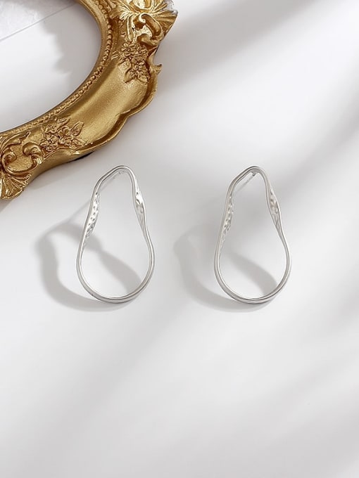 HYACINTH Copper Hollow Water Drop Minimalist Stud Trend Korean Fashion Earring 3