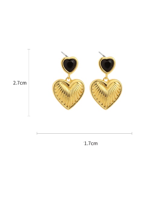 Five Color Brass Heart Vintage Drop Earring 3