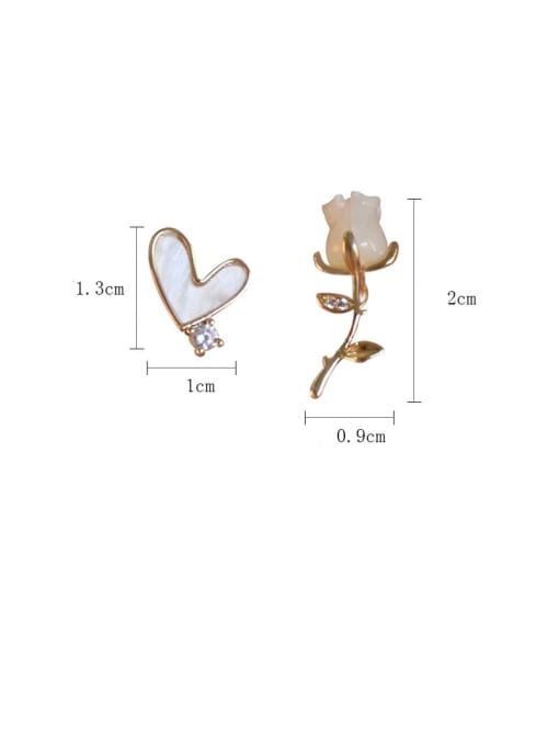 YOUH Brass Shell Flower Dainty Stud Earring 3