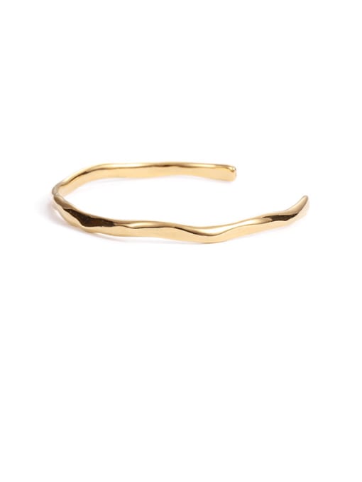 Concave convex Bracelet Brass Geometric Minimalist Cuff Bangle