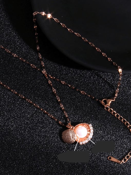 Scallop B A170 Copper Imitation Pearl Acrylic Sea  Star Trend Heart Pendant Necklace